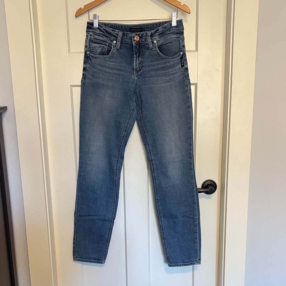 Silver Jeans Women's Classic Blue Straight Leg Jeans